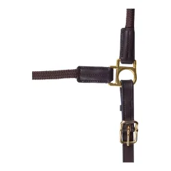 Lederhalfter X-Line Nevada - Braun/Gold -  Grösse Halfter: WB, Farbe: Braun/Gold