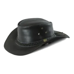 Lakota Westernhut Leder Zopfband Capello - Schwarz -  Farbe: Schwarz, Grösse: M