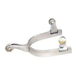 Western Imports Edelstahl Sporen mit kleinem Messingrad - Silber -