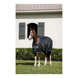 Horseware Stalldecke Rambo - Black/Thunderstorm Grey & Silver -  Farbe: Black/Thunderstorm Grey & Silver, Grösse Pferdedecke: 125 cm
