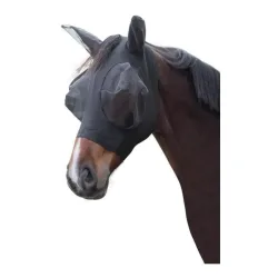Kerbl Fliegenschutzmaske FinoStretch - Schwarz -  Farbe: Schwarz, Grösse Pferd: Full
