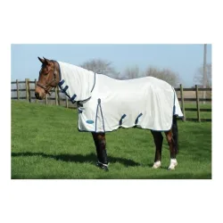 Weatherbeeta Fliegendecke Airflow II Combo - grau/blue Grösse Pferdedecken: 105 cm