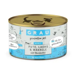Grau - Generation Pet Nassfutter Pute, Lachs und Makrele Inhalt: 6 x 200 g