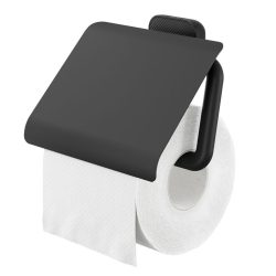 TIGER Carv Toilettenpapierhalter mit Deckel; 4.1x12.3x4.1 cm (LxHxT); schwarz