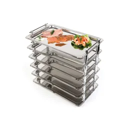 APS GN 1/1 System-Tablett 53 x 32,5 cm, Nutzhöhe 4 cm; 53x32.5x5.5 cm (LxBxH); silber; rechteckig