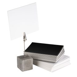 APS Kartenhalter Beton eckig; 3x3x12 cm (LxBxH); weiss; 4 Stück / Pack