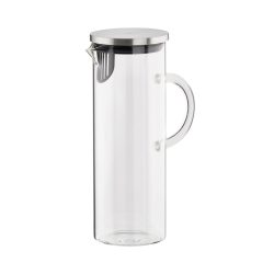 APS Saft-/Wasserkanne; 1500 ml, 16x10x9.5x27 cm (LxBxØxH); silber/transparent; rund