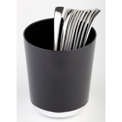 APS Tischreste- / Besteck Behälter Base Chrom; 1300 ml, 13x15.5 cm (ØxH); schwarz; rund