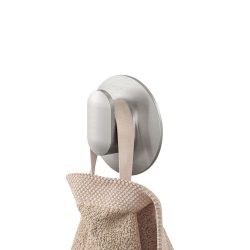 TIGER Cooper Handtuchhaken medium mit selbstklebender Wandhalterung Edelstahl gebürstet; 1.7x3.8x1.7 cm (LxHxT); silber