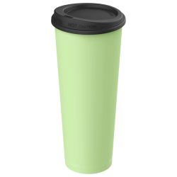 elasto REuse Mehrwegbecher Michigan inkl. Deckel; 500 ml, 7.9x18 cm (ØxH); grün/schwarz; 25 Stück / Pack