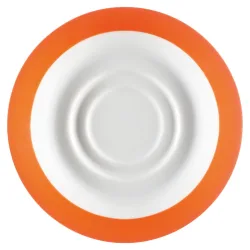 PULSIVA Kaffee-/Becher-Untertasse Multi-Color; 15.3x2.1 cm (ØxH); weiss/orange; rund; 6 Stück / Pack