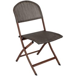 PULSIVA Outdoor Bistrostuhl Romalia; 45x59x86 cm (BxTxH); Sitz anthrazit, Gestell braun; 4 Stück / Pack