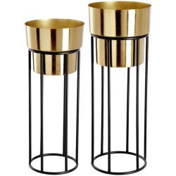 VEGA Pflanztopf Osmaro 2-teiliges Set; gold/schwarz