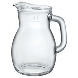 Bormioli Rocco Glas-Krug Bistrot; 1200 ml, 9.3x18.5 cm (ØxH); transparent; rund; 1 l Eichstrich, 6 Stück / Pack