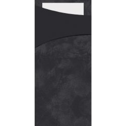 DUNI Servietten-/Bestecktaschen; 8.5x19 cm (BxL); schwarz/weiss; 100 Stück / Pack