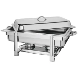 PULSIVA Chafing-Dish Tacoma; GN 1/1, 9000 ml, 55x35x32 cm (BxTxH); silber; rechteckig