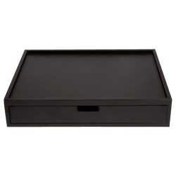 PULSIVA Willkommenstablett Hotel Charme XL mit Schublade; 40x33x8 cm (LxBxH); schwarz; rechteckig