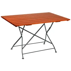 VEGA Biergartentisch Bavaria rechteckig; 120x80x74 cm (LxBxH); Platte kastanie, Gestell schwarz; rechteckig