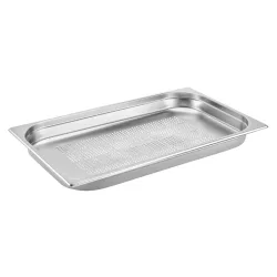 PULSIVA GN-Behälter 1/1 Basic gelocht ; GN 1/1, 5000 ml, 53x32.5x4 cm (LxBxT); silber
