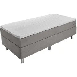 VEGA Boxspringbett Basic Möbelstoff, ohne Rückenteil; 100x200x63 cm (BxLxH); taupe; H3-fest