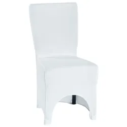 PULSIVA Stuhlhusse Stretch Bankett mit Aussparung; 45x43x97 cm (BxLxH); weiss