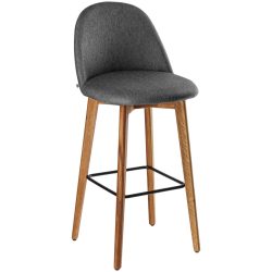 VEGA Barstuhl Alwin; 47x48x111 cm (BxTxH); Sitz anthrazit, Gestell eiche/natur