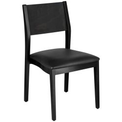 VEGA Stapelstuhl Stak Kunstleder; 48x51x86 cm (BxTxH); Sitz schwarz, Gestell wenge; 2 Stück / Pack
