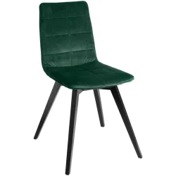 VEGA Schalenstuhl Milaria Samt, Gestell Holz; 60x51x88.5 cm (BxTxH); Sitz tannengrün, Gestell schwarz; 2 Set / Pack