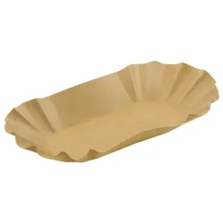 WIMEX Pappschale oval mit Fettbarriere; 17.5x10.5x3 cm (LxBxH); braun; oval; 250 Stück / Pack