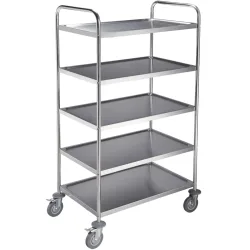 PULSIVA Servierwagen Basic 5B; 85x53x156 cm (BxTxH); silber