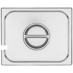 VEGA GN-Deckel Premium mit Löffelaussparung 1/2; GN 1/2; silber; rechteckig
