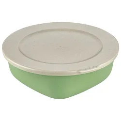 koziol Mehrwegbehälter Connect Box; 1300 ml, 21.3x20.7x7.1 cm (LxBxH); grün; rund; 2 Stück / Pack