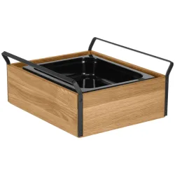 VEGA Buffet Kühltablett Esino mittel, Melamin 1/2; GN 1/2, 35.4x38.6x16.9 cm (LxBxH); eiche/schwarz; rechteckig