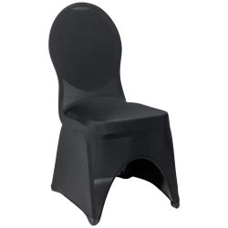 PULSIVA Stuhlhusse Stretch Bankett mit Aussparung; 40x44x95 cm (BxLxH); schwarz