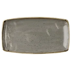 Churchill Oblong Platte Stonecast Peppercorn; 29.5x15 cm (LxB); grau/braun; rechteckig; 12 Stück / Pack