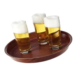 PULSIVA Serviertablett  Tile rund; 33x3.5 cm (ØxH); braun; rund