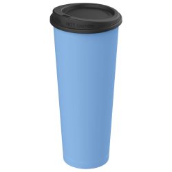elasto REuse Mehrwegbecher Michigan inkl. Deckel; 500 ml, 7.9x18 cm (ØxH); blau/schwarz; 25 Stück / Pack