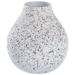 Vase Adah; 12x14.5 cm (ØxH); weiss/grau/braun/anthrazit