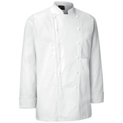 JOBELINE Herrenkochjacke Premium Chef Stoffknöpfe Langarm; Kleidergrösse 64; weiss