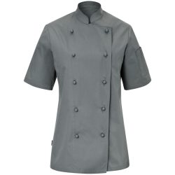 PULSIVA Damenkochjacke Milan Halbarm; Kleidergrösse 34; grau