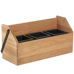 VEGA Getränkebox Esino inkl. Tropfschale und Kühlakku; 45.8x16.8x22 cm (LxBxH); eiche/schwarz; rechteckig