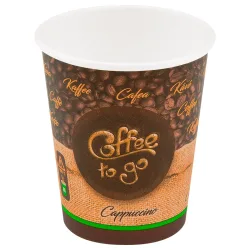WIMEX Trinkbecher To Go Cafe Lungo; 280 ml, 8x9.2 cm (ØxH); braun; 50 Stück / Pack
