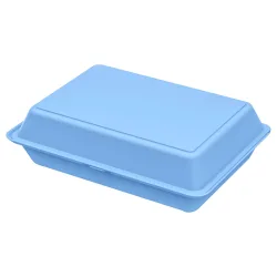 elasto REuse Mehrweg Box Kintoki; 1400 ml, 21x29x8.4 cm (LxBxH); blau; rechteckig; 18 Stück / Pack