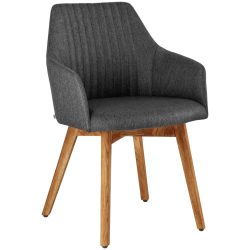 VEGA Armlehnstuhl Arne; 56.5x60x85.5 cm (BxTxH); Sitz anthrazit, Gestell eiche/natur; 2 Stück / Pack