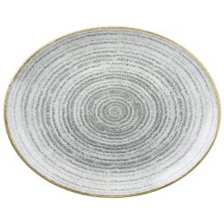 Churchill Platte Studio Prints Stone Grey oval Coupe; 27x22.9 cm (LxB); hellgrau/braun; oval; 12 Stück / Pack
