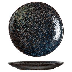Cosy & Trendy Teller flach Black yoru; 14 cm (Ø); schwarz/blau; organisch; 5 Stück / Pack