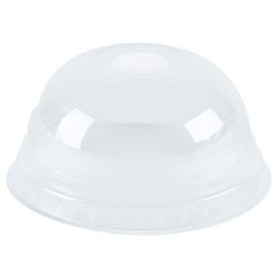 NATUREStar Deckel für Kaltgetränkebecher PLA mit Halmloch; 8.5x4.2 cm (ØxH); transparent; 50 Stück / Pack