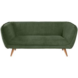 VEGA Sofa Kelso Cord, 3-Sitzer; 183x88x76 cm (BxTxH); Sitz grün, Gestell buche