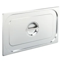 PULSIVA GN-Deckel 1/1 Basic ohne Löffelaussparung; GN 1/1, 53x32.5 cm (LxB); silber; rechteckig