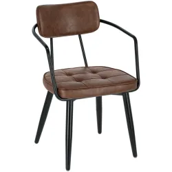 VEGA Armlehnstuhl Casto; 54x59x81 cm (BxTxH); Sitz braun, Gestell schwarz; 2 Stück / Pack